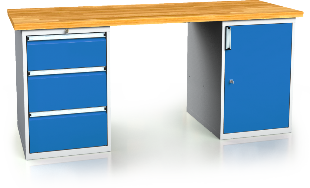 Pracovní stůl alcera PROFI - deska - kontejner - kontejner 880 x 2000 x 700